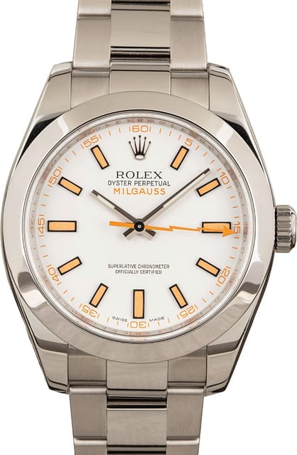 Used Rolex Milgauss 116400 Orange Luminous Markers