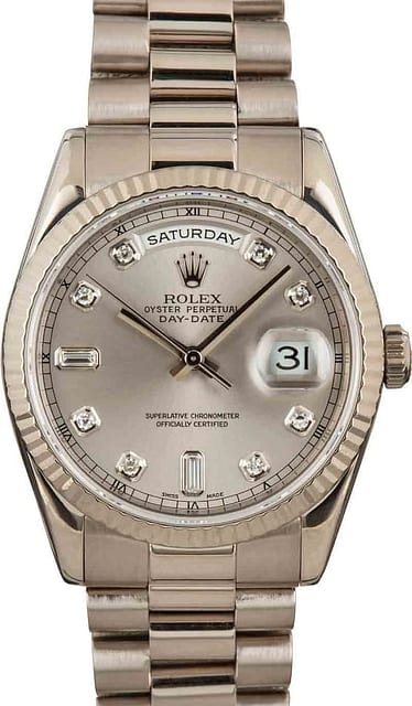 Rolex President 118239 Silver Diamond Dial