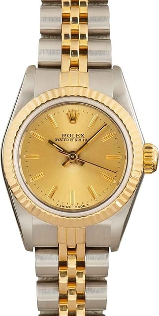 Ladies Rolex Oyster Perpetual 67193 Steel & Gold