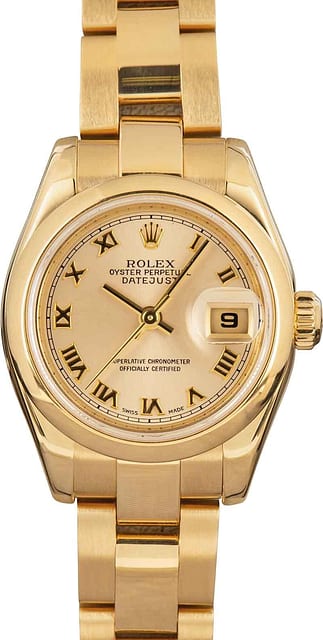 Used Ladies Rolex Datejust 179168 Yellow Gold