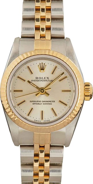 Ladies Rolex Oyster Perpetual 67193 Steel & 18k Gold