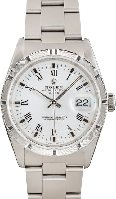 Used Rolex Date 15210 White Dial