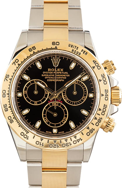 Pre-Owned Two-Tone Rolex Daytona ref 116503 Black Dial