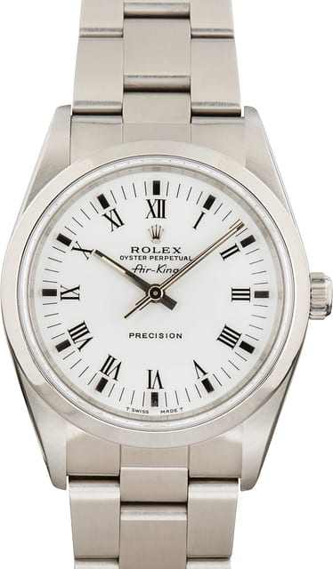Used Rolex Air-King Ref 14000 White Dial