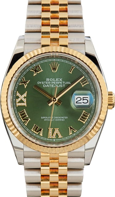 Rolex Datejust 36 ref 126233 Olive Green Dial