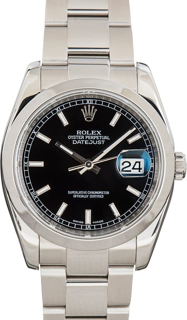 Pre-Owned Rolex Datejust 36 Black Dial 116200