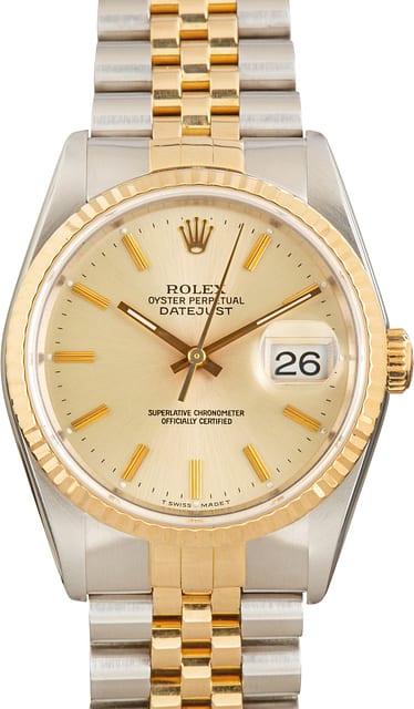 Pre-Owned Rolex Datejust 36 Ref 16233 Champagne