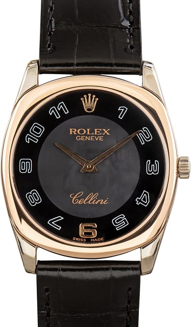 Pre-Owned Rolex Danaos Cellini 4233 Black Dial