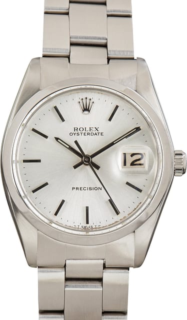 Pre-Owned Rolex Oysterdate ref 6694 Silver Index Dial