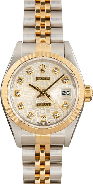 Pre-Owned Rolex Datejust Steel & Gold 69173 Silver Dial
