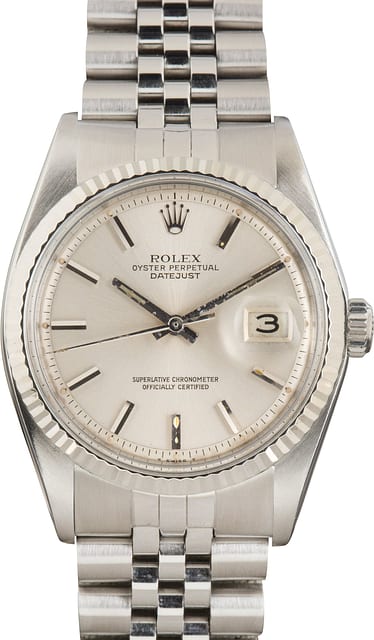 Pre-Owned Rolex Datejust 36 1601 Silver Pie Pan Dial