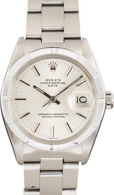 Pre-Owned Rolex Date ref 1501 Silver Dial
