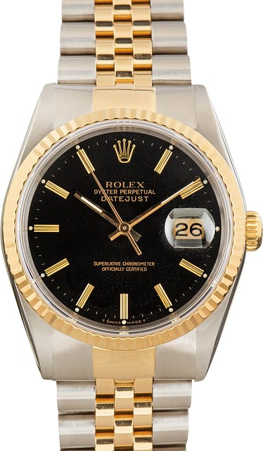 Used Rolex Datejust 36 ref 16233 Black Index Dial