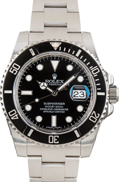 Pre-Owned Rolex Submariner Steel Oyster Band 116610 Black Dial