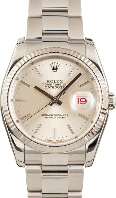 Pre-Owned Rolex Datejust 36 Silver Dial ref 116234