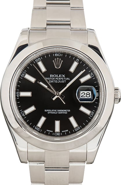 Used Rolex Datejust II Steel 116300 Black Dial