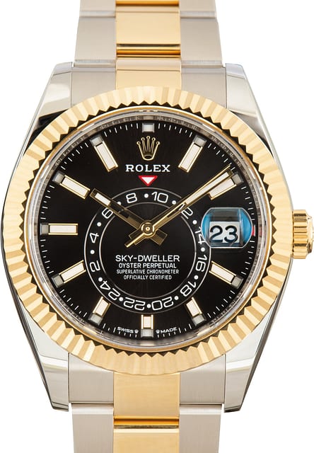 Pre-Owned Rolex Sky-Dweller Black Dial 336933 Oyster Bracelet