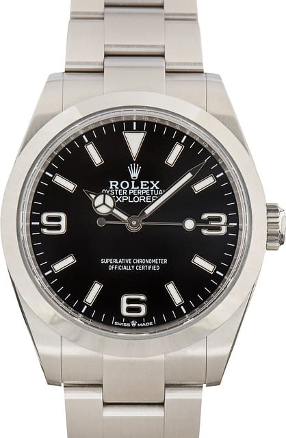 Pre-Owned Rolex Explorer 40 Steel 224270 Black Chromalight Dial