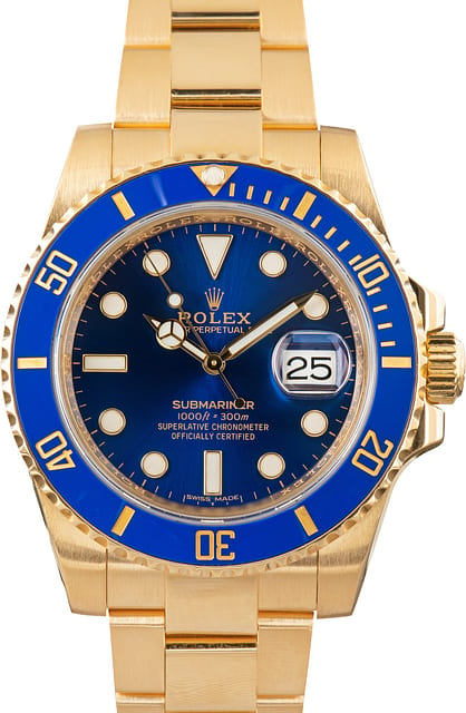 Used Rolex Submariner 116618LB Blue Dial