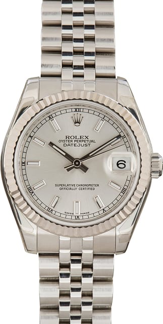 Pre-Owned Ladies Rolex Datejust 31 Ref 178274 Silver Dial
