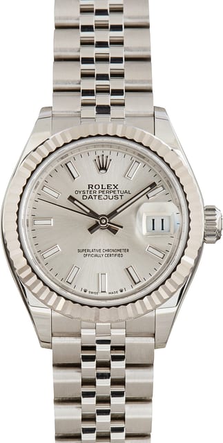 Pre-Owned Rolex Datejust 28 Ref 279174 Silver Dial