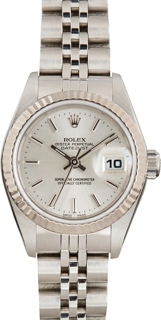 Pre-Owned Lady Rolex Datejust ref 69173 Silver Dial