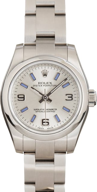 Pre-Owned Ladies Rolex Oyster Perpetual Ref 176200 Silver Dial