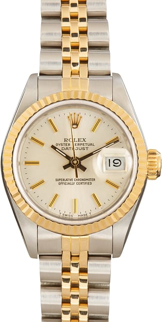 Pre-Owned Ladies Rolex Datejust ref 69173 Silver Dial