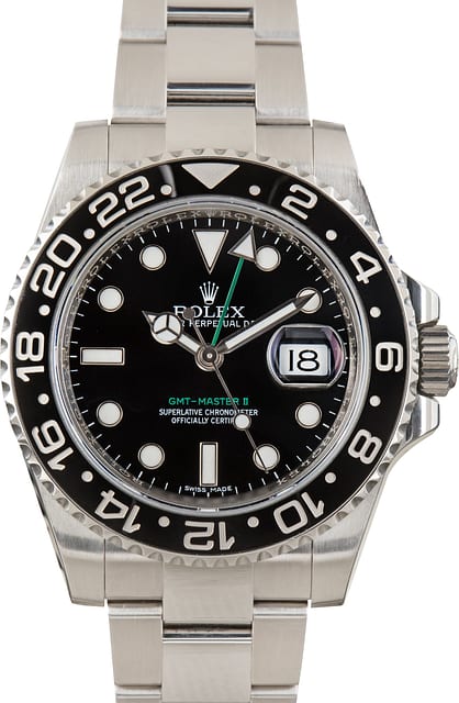 Pre-Owned Rolex GMT-Master II 116710 Black Chromalight Dial