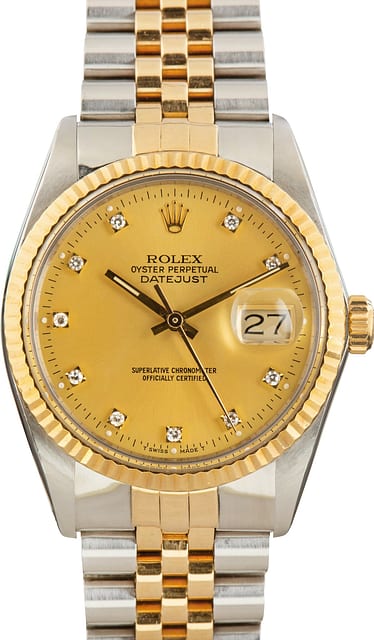 Pre-Owned Rolex Datejust 16013 Champagne Diamond Dial
