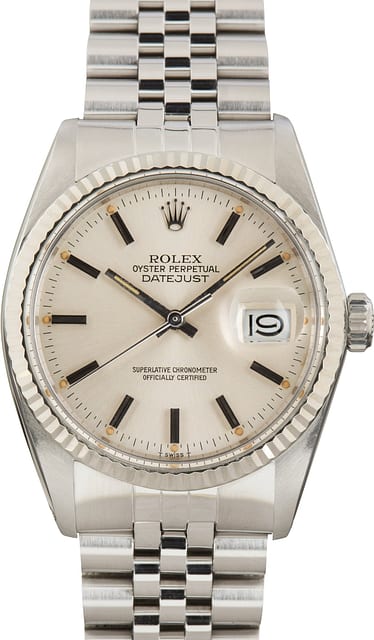 Pre-Owned Rolex Datejust 36 ref 16014 Silver Dial