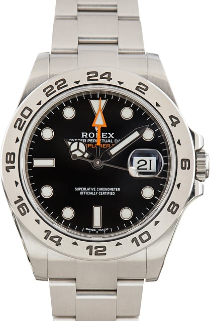 Pre-Owned Rolex Explorer II Black Chromalight Dial ref 216570