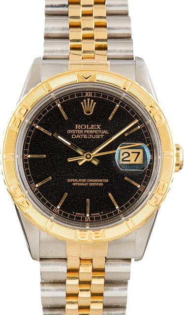 Used Thunderbird Rolex Datejust 36 Ref 16263 Black Dial