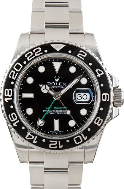 Pre-Owned Rolex GMT-Master II ref 116710 Black Superluminova Dial
