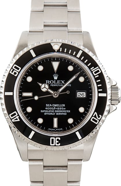 Pre-Owned Rolex Sea-Dweller Ref 16600 Black Dial & Bezel