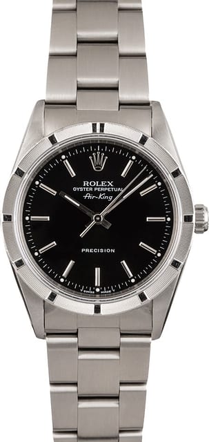Pre Owned Rolex Air-King 14010 Black Index Dial