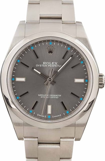 Rolex Oyster Perpetual 114300 Dark Rhodium Dial Steel Oyster