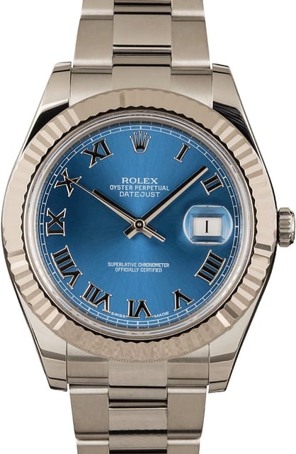 Datejust II Rolex 116334 Blue Roman 100% Authentic
