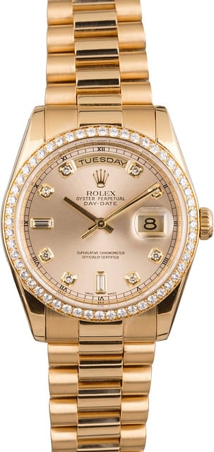 Pre Owned Rolex Men's President Gold Day-Date 118208
