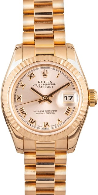 Rose Gold Ladies Rolex President 179175