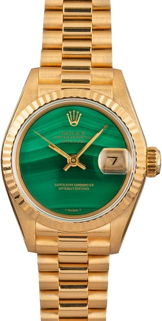 Ladies Rolex President 69178 Malachite Dial