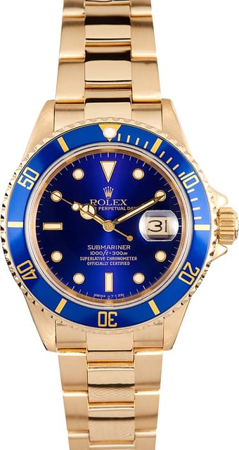 18K Gold Rolex Submariner 16618