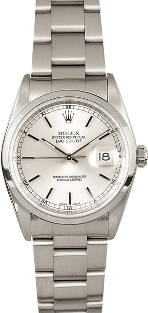 TT Pre-Owned Men's Rolex Datejust Stainless Steel Watch 16200