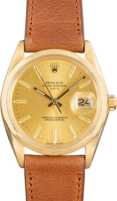 Pre-Owned Rolex Date ref 1500/8 Leather Strap