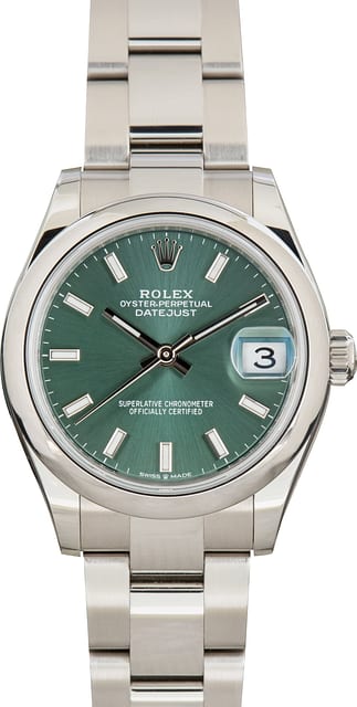 Pre-Owned Rolex Datejust 31 Ref 278240 Forest Green Dial