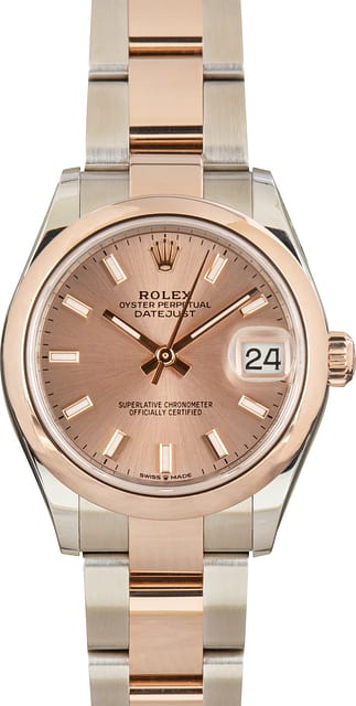Pre-Owned Rolex Datejust 278241 Steel & 18k Everose Gold