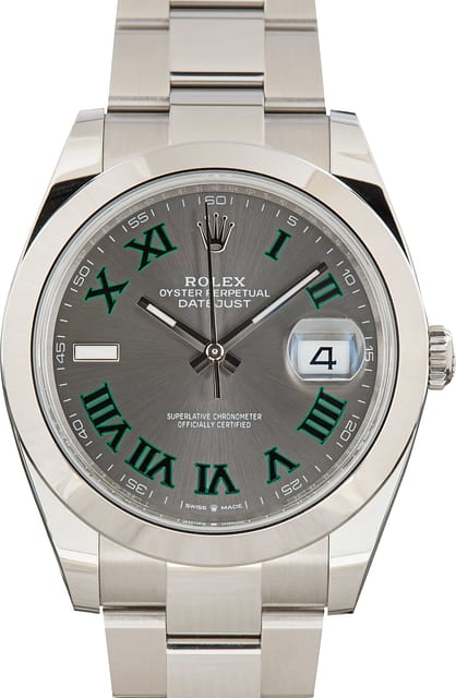 Pre-Owned Rolex Datejust 126300 41 Slate Wimbledon Dial