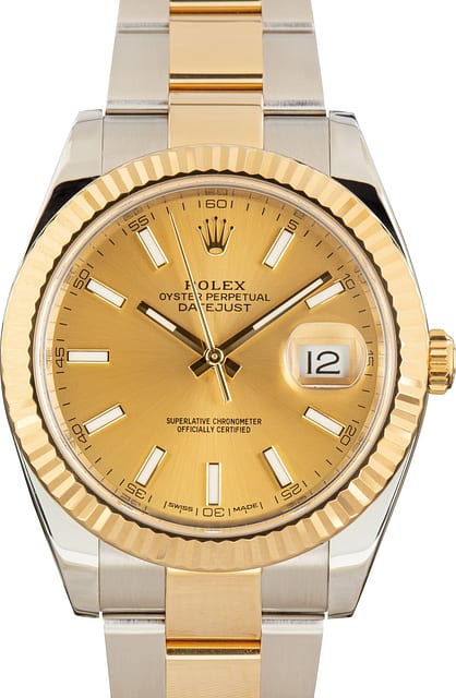 Used Men's Rolex Datejust 41 Ref 126333 Champagne Index Dial