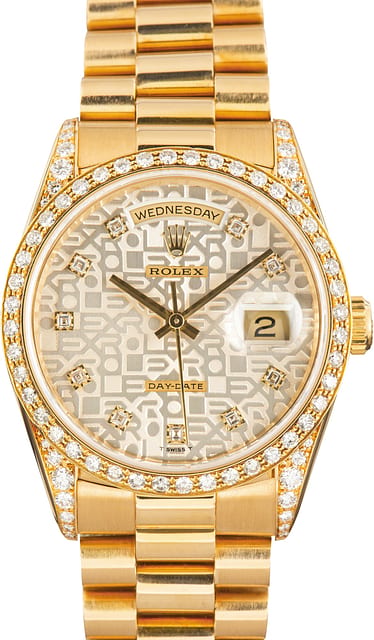 Pre-Owned Rolex Day-Date 36 Ref 18388 Silver Jubilee Diamond Dial