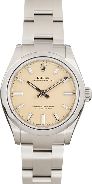 Pre-Owned Rolex Oyster Perpetual ref 277200 Beige Dial